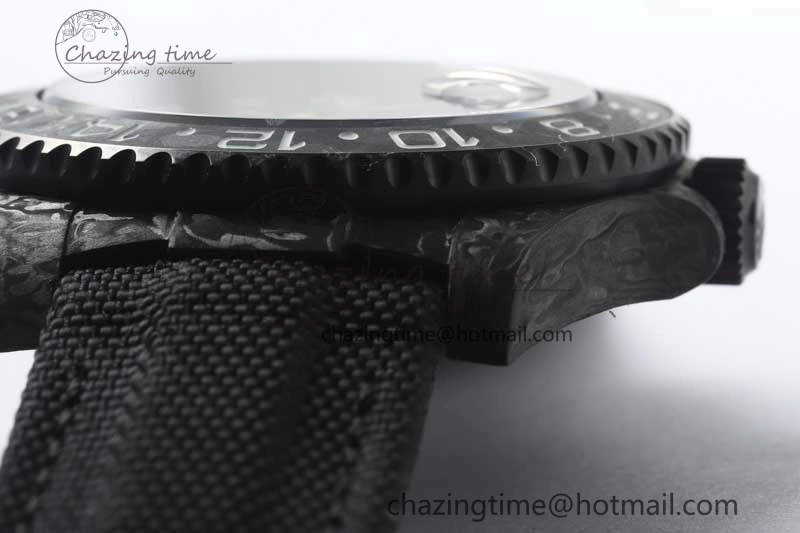 GMT DIW Carbon V6F 1:1 Best Edition Black White Black Dial on Black Nylon Strap VR3186 CHS