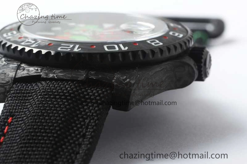 GMT DIW Carbon V6F 1:1 Best Edition Green Red Dial on Black Nylon Strap VR3186 CHS