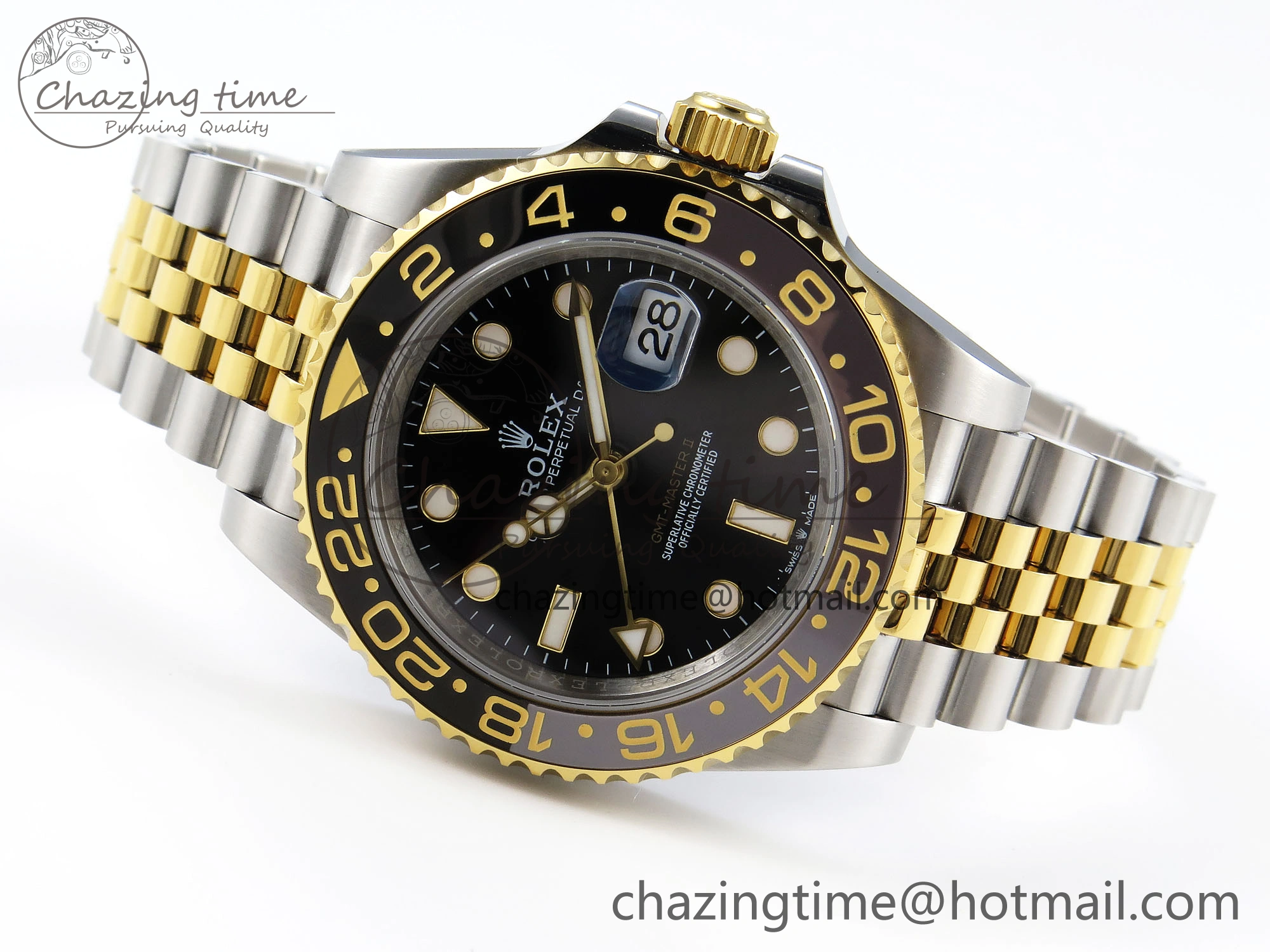 GMT MASTER II 126713 904L SS APF 1:1 BEST EDITION BLACK DIAL ON JUBILEE BRACELET VR3285 CHS