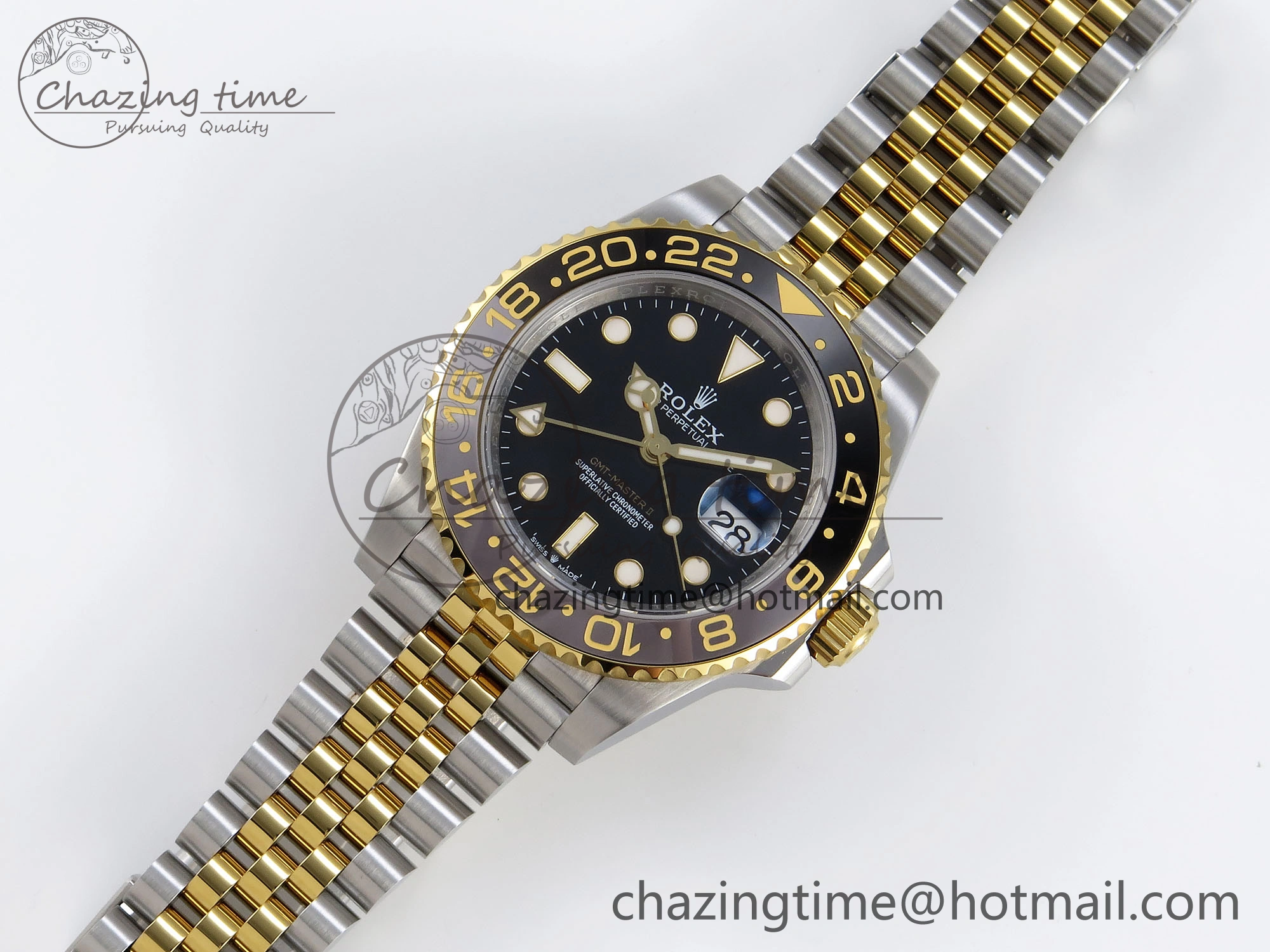 GMT MASTER II 126713 904L SS APF 1:1 BEST EDITION BLACK DIAL ON JUBILEE BRACELET VR3285 CHS