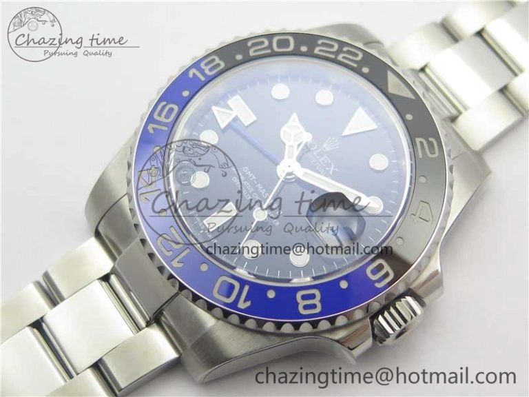 GMT-Master II 116710 BLNR Black Blue Ceramic 904L Steel 1:1 Noob Best Edition A3186 V10 (Correct Hand Stack)