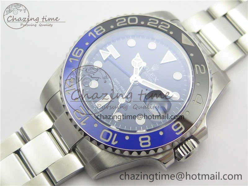 GMT-Master II 116710 BLNR Black Blue Ceramic 904L Steel 1:1 Noob Best Edition A3186 V10 (Correct Hand Stack)