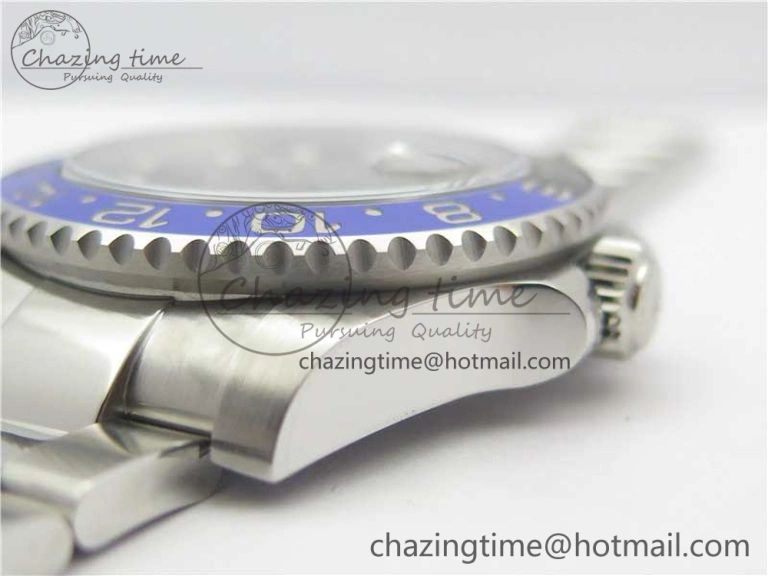 GMT-Master II 116710 BLNR Black Blue Ceramic 904L Steel 1:1 Noob Best Edition A3186 V10 (Correct Hand Stack)