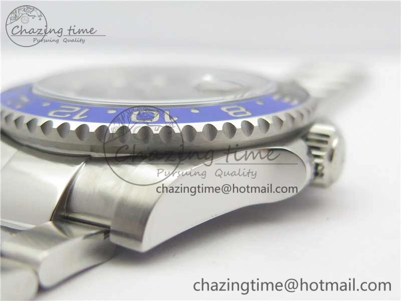 GMT-Master II 116710 BLNR Black Blue Ceramic 904L Steel 1:1 Noob Best Edition A3186 V10 (Correct Hand Stack)