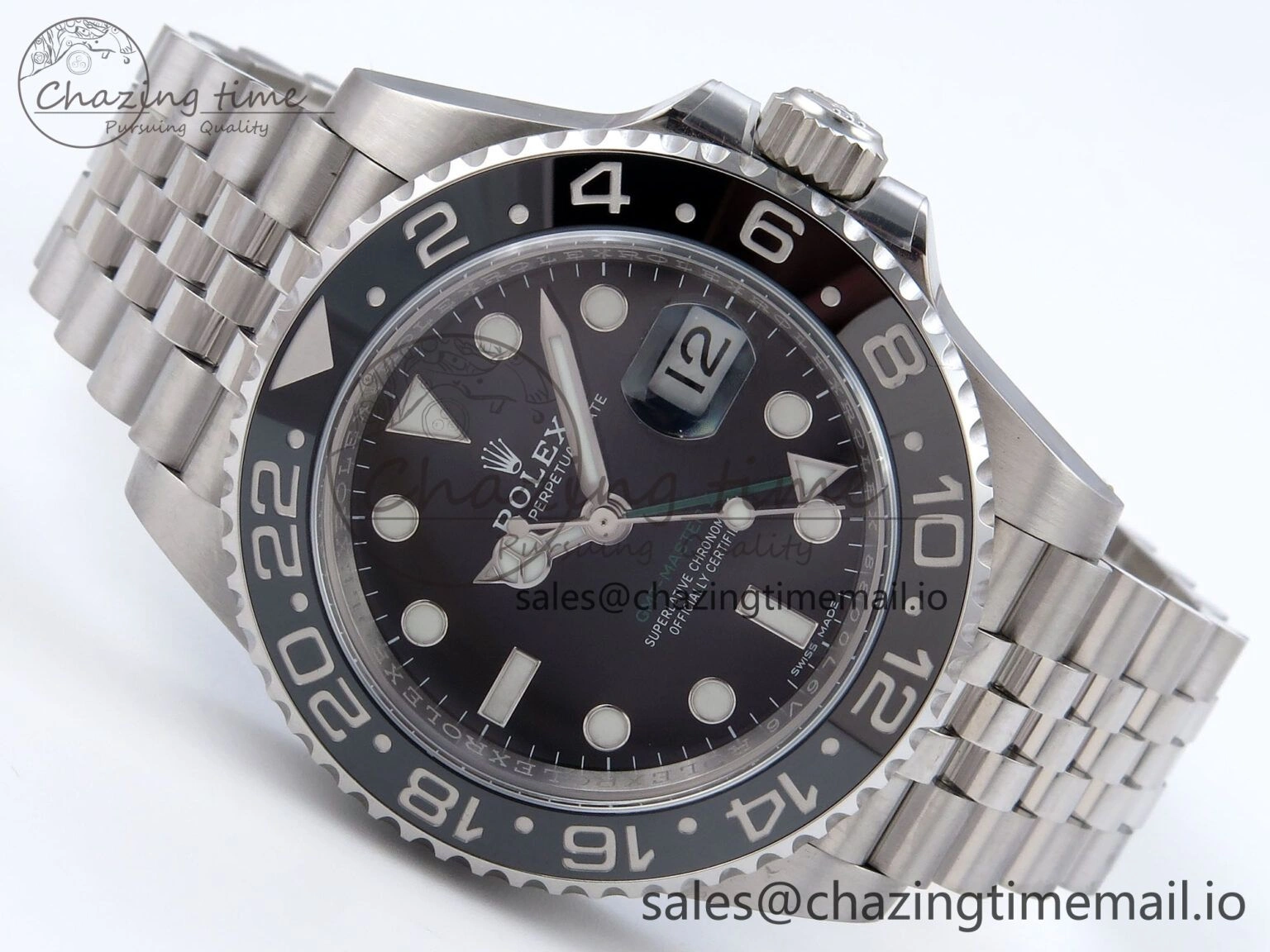 GMT Master II 116710 GRNR QF+ 1:1 Best Edition 904L Steel Black Dial on SS Bracelet SH3285