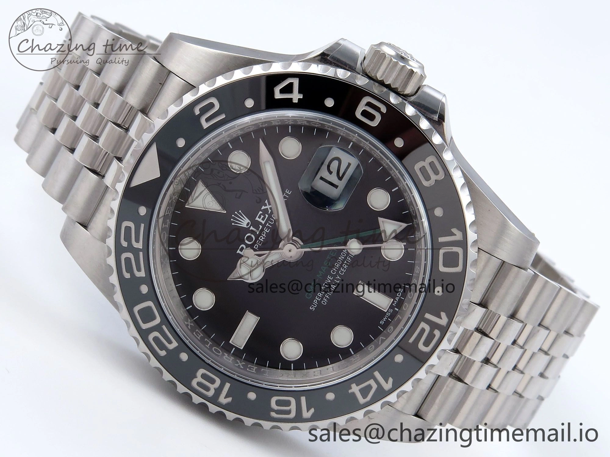 GMT Master II 116710 GRNR QF+ 1:1 Best Edition 904L Steel Black Dial on SS Bracelet SH3285
