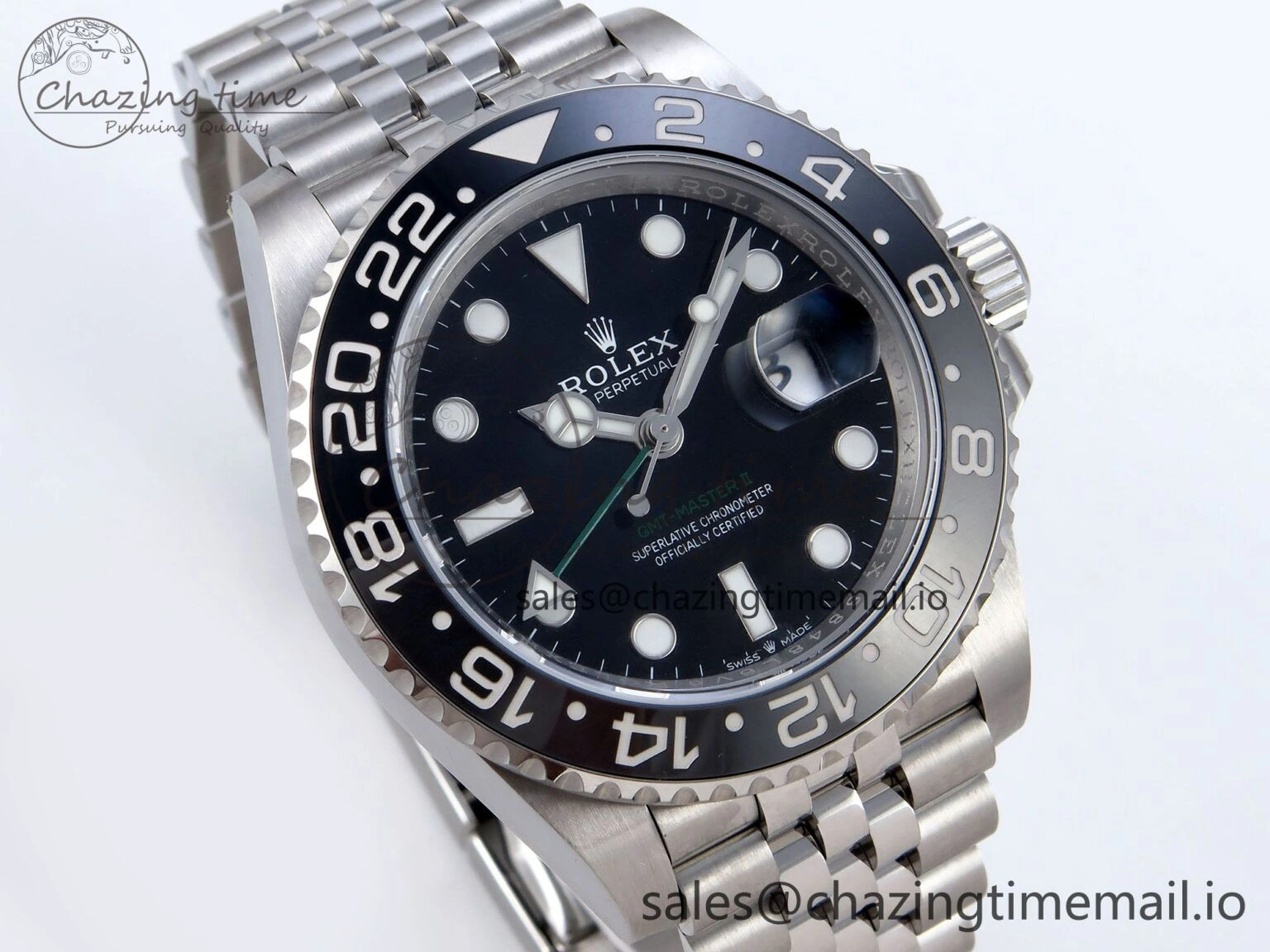 GMT Master II 116710 GRNR QF+ 1:1 Best Edition 904L Steel Black Dial on SS Bracelet SH3285