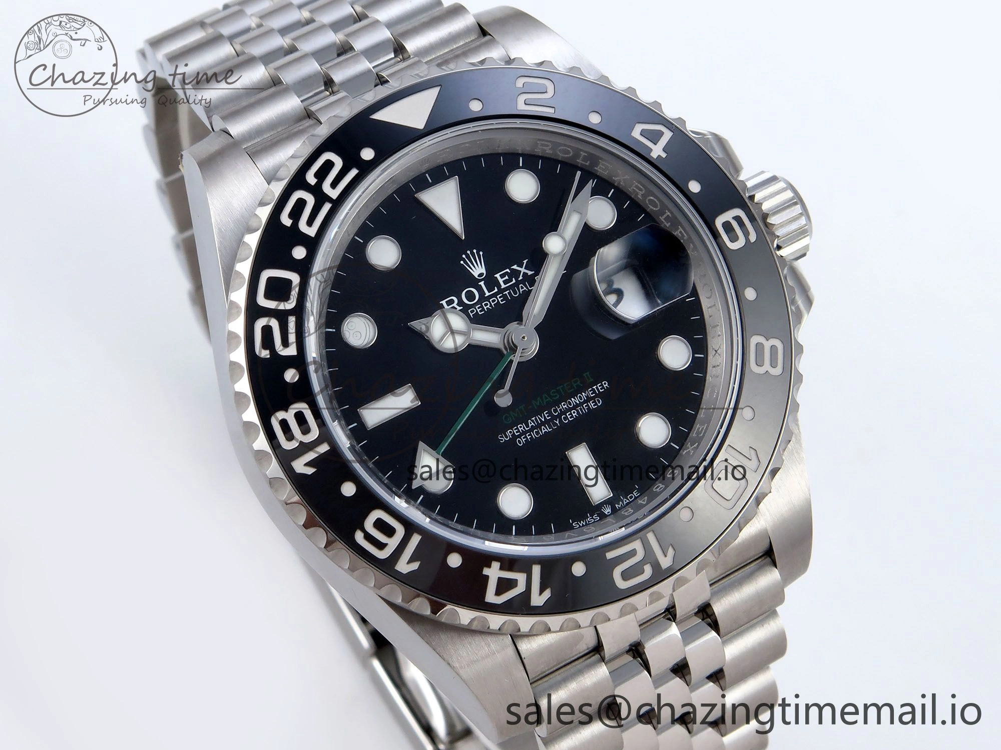 GMT Master II 116710 GRNR QF+ 1:1 Best Edition 904L Steel Black Dial on SS Bracelet SH3285