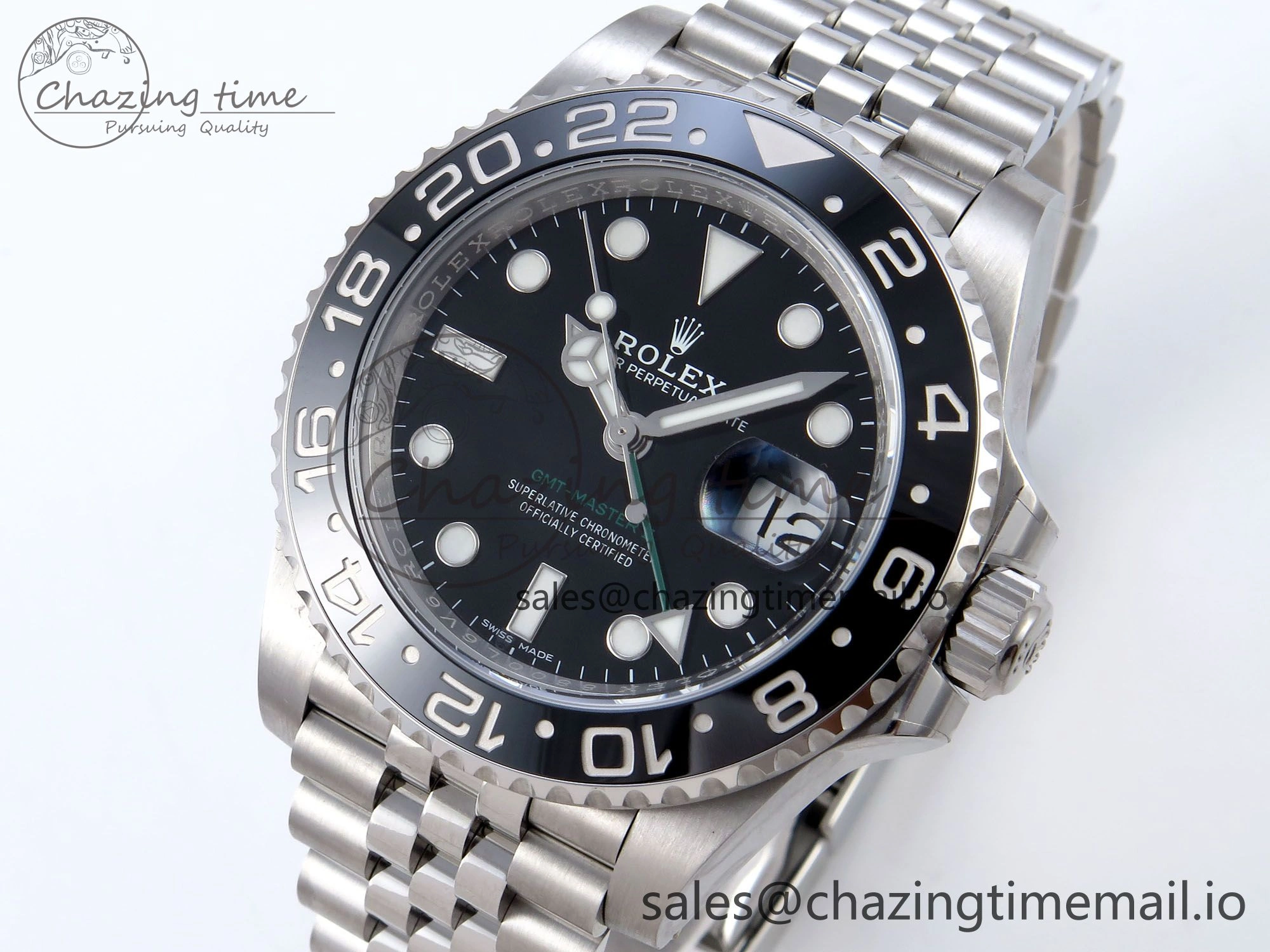 GMT Master II 116710 GRNR QF+ 1:1 Best Edition 904L Steel Black Dial on SS Bracelet SH3285