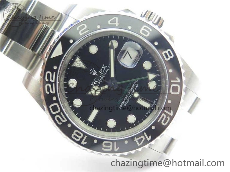 GMT-Master II 116710 LN Black Ceramic 904L Steel 1:1 Noob Best Edition A3186 V10 (Correct Hand Stack)
