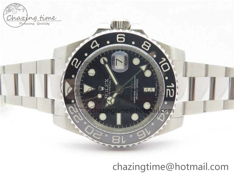 GMT-Master II 116710 LN Black Ceramic 904L Steel 1:1 Noob Best Edition A3186 V10 (Correct Hand Stack)