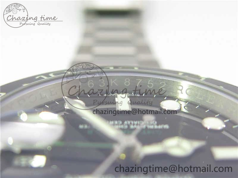 GMT-Master II 116710 LN Black Ceramic 904L Steel 1:1 Noob Best Edition A3186 V10 (Correct Hand Stack)