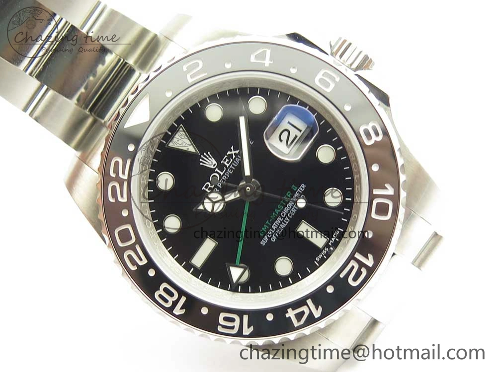 GMT-Master II 116710 LN Black Ceramic 904L Steel DJF Best Edition on SS Bracelet A2836
