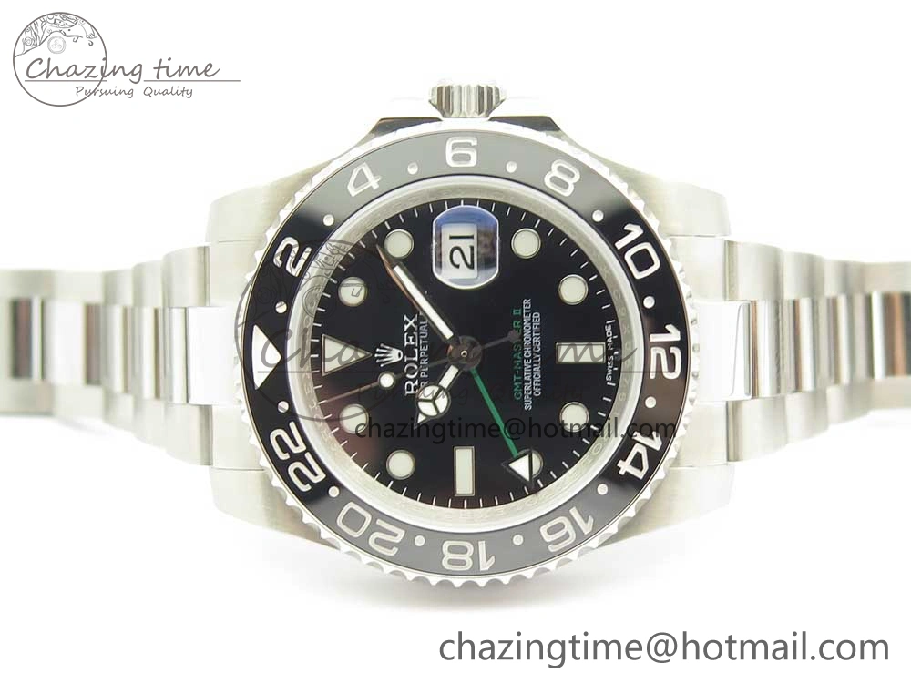 GMT-Master II 116710 LN Black Ceramic 904L Steel DJF Best Edition on SS Bracelet A2836