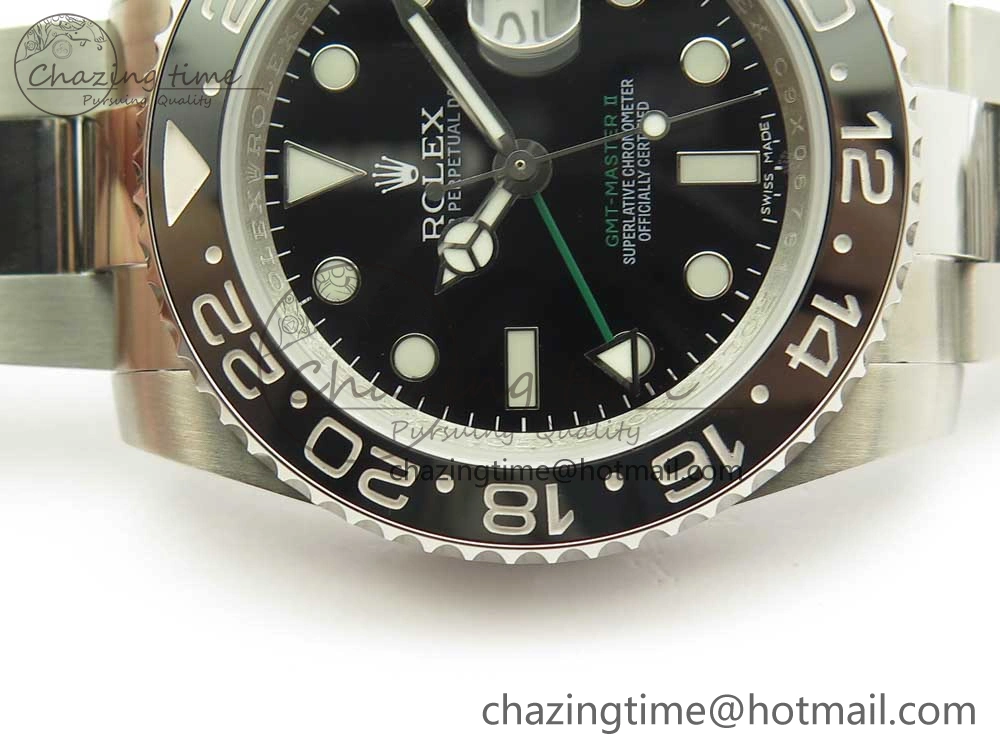 GMT-Master II 116710 LN Black Ceramic 904L Steel DJF Best Edition on SS Bracelet A2836