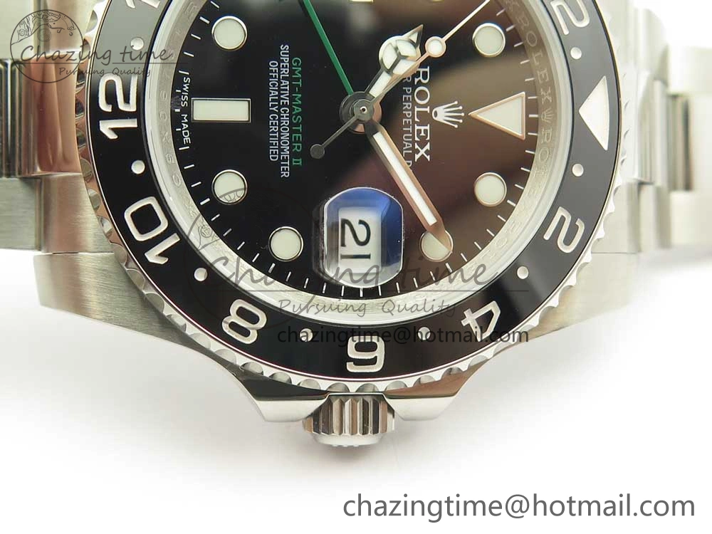 GMT-Master II 116710 LN Black Ceramic 904L Steel DJF Best Edition on SS Bracelet A2836