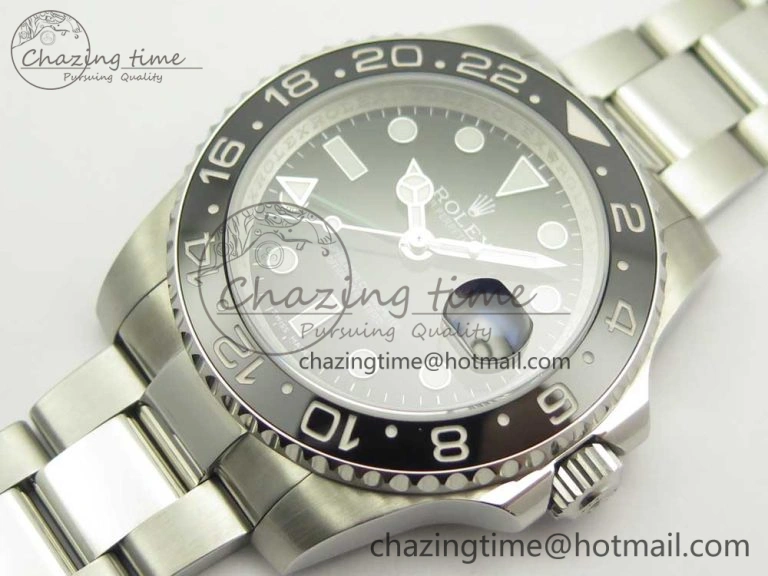 GMT-Master II 116710 LN Black Ceramic 904L Steel DJF Best Edition on SS Bracelet A2836