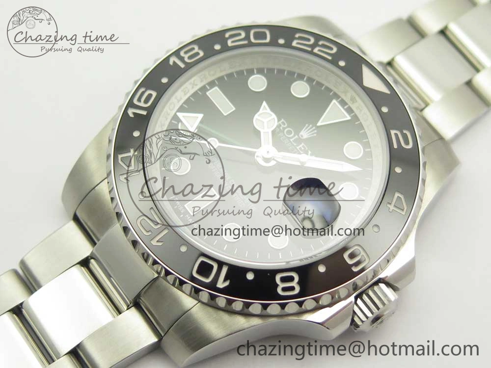 GMT-Master II 116710 LN Black Ceramic 904L Steel DJF Best Edition on SS Bracelet A2836
