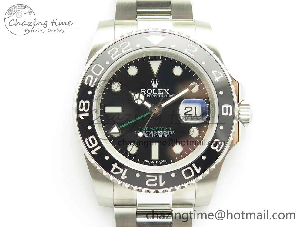 GMT-Master II 116710 LN Black Ceramic 904L Steel DJF Best Edition on SS Bracelet A2836