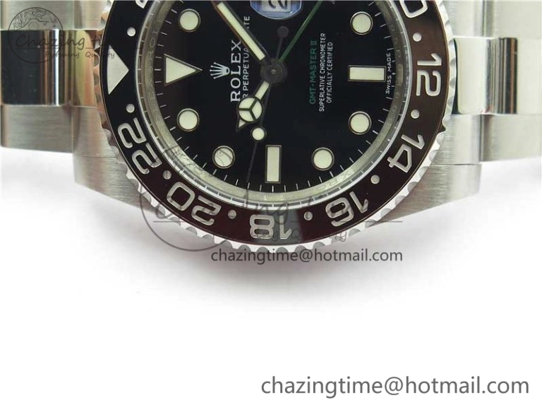 GMT-Master II 116710 LN Black Ceramic 904L Steel Noob 1:1 Best Edition SA3186 CHS V11