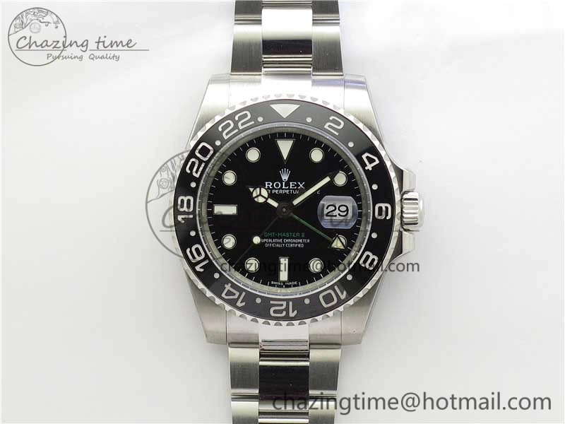 GMT-Master II 116710 LN Black Ceramic 904L Steel Noob 1:1 Best Edition SA3186 CHS V11