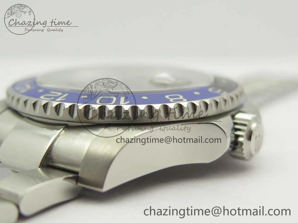 GMT Master II 116710 Real Black Blue Ceramic Bezel 904L SS DJF Best Edition Blue Dial on 904L Oyster Bracelet A2836