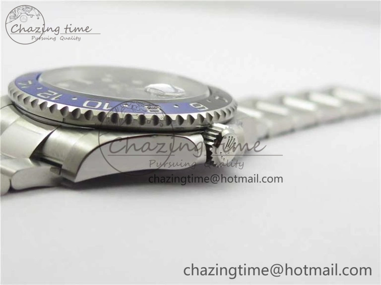 GMT Master II 116710BLNR Batman Ceramic 316L Steel ROF Best Edition Black Dial on SS Bracelet A3186