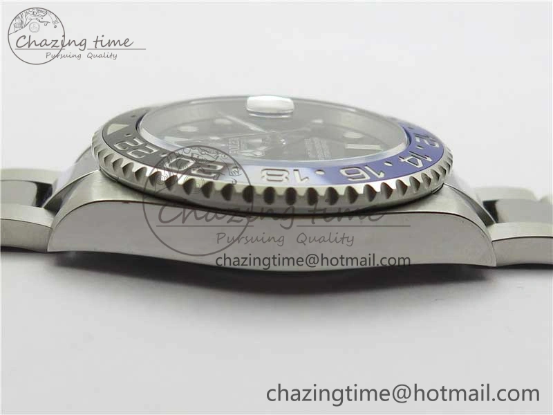 GMT Master II 116710BLNR Batman Ceramic 316L Steel ROF Best Edition Black Dial on SS Bracelet A3186
