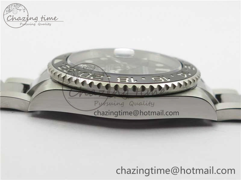 GMT Master II 116710LN Black Ceramic 316L Steel ROF Best Edition Black Dial on SS Bracelet A3186
