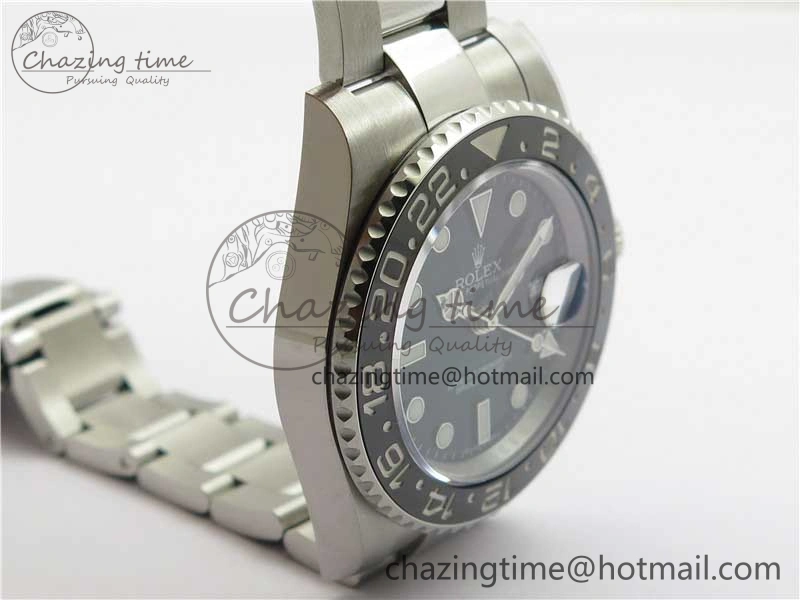 GMT Master II 116710LN Black Ceramic 316L Steel ROF Best Edition Black Dial on SS Bracelet A3186