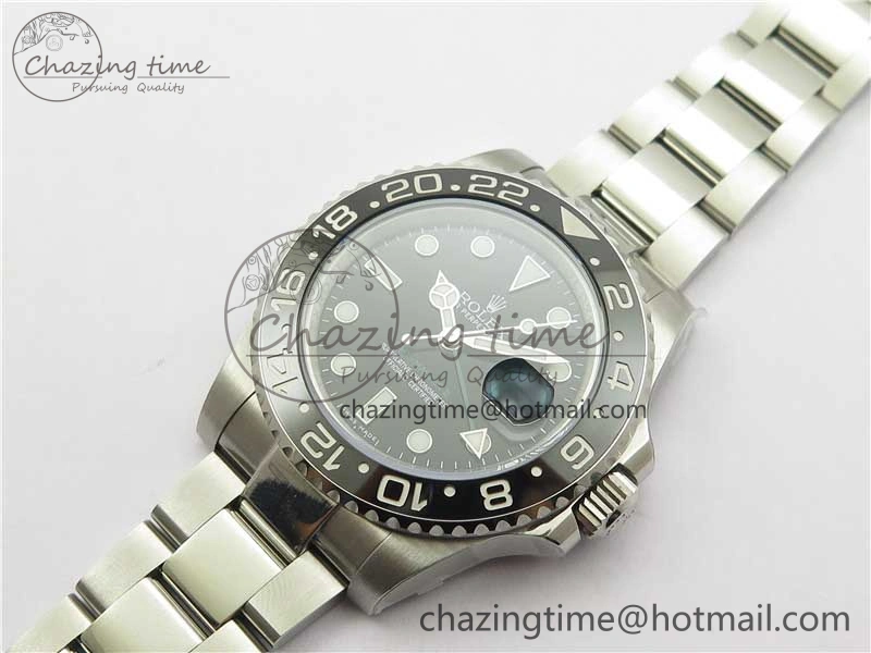 GMT Master II 116710LN Black Ceramic 316L Steel ROF Best Edition Black Dial on SS Bracelet A3186