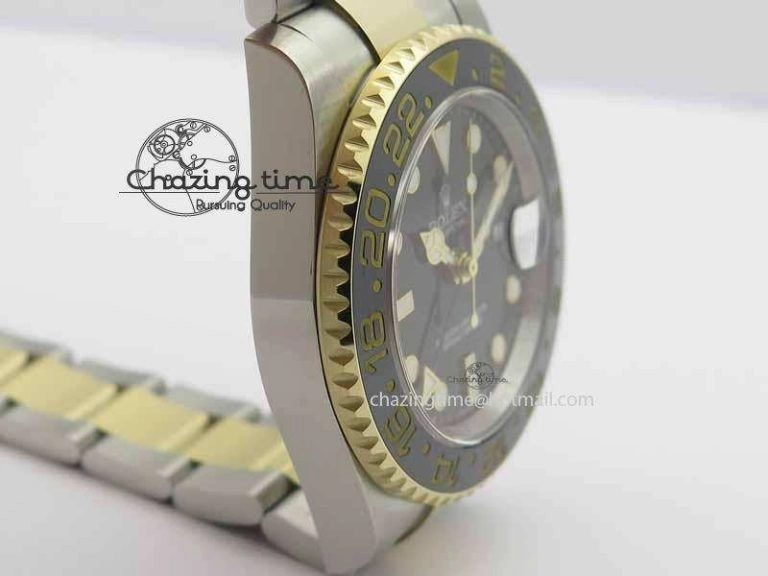 GMT-Master II 116713 LN Black Ceramic Thick YG Wrapped 1:1 Noob Best Edition A3187 (Correct Hand Stack)