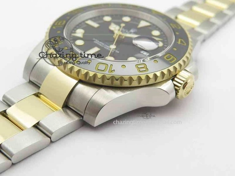 GMT-Master II 116713 LN Black Ceramic Thick YG Wrapped 1:1 Noob Best Edition A3187 (Correct Hand Stack)