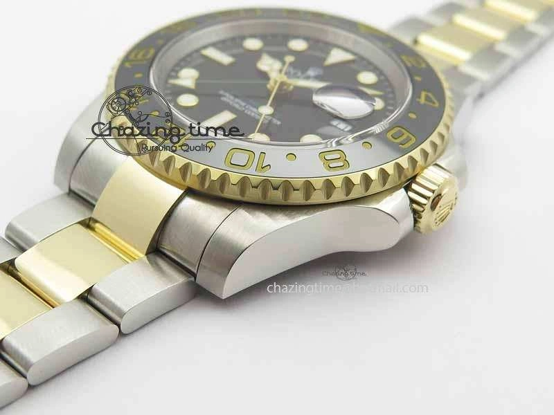GMT-Master II 116713 LN Black Ceramic Thick YG Wrapped 1:1 Noob Best Edition A3187 (Correct Hand Stack)