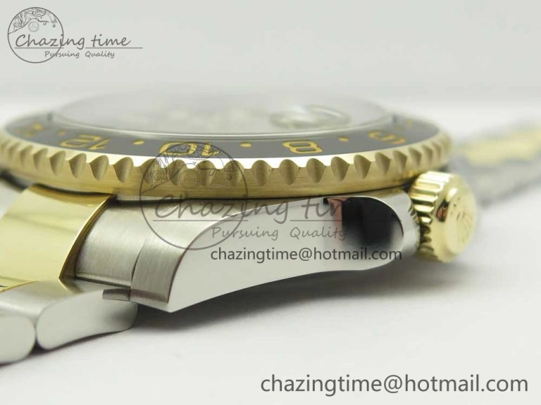 GMT-Master II 116713 LN Black Ceramic Thick YG Wrapped 904L Steel 1:1 Noob Best Edition A3187 (Correct Hand Stack)