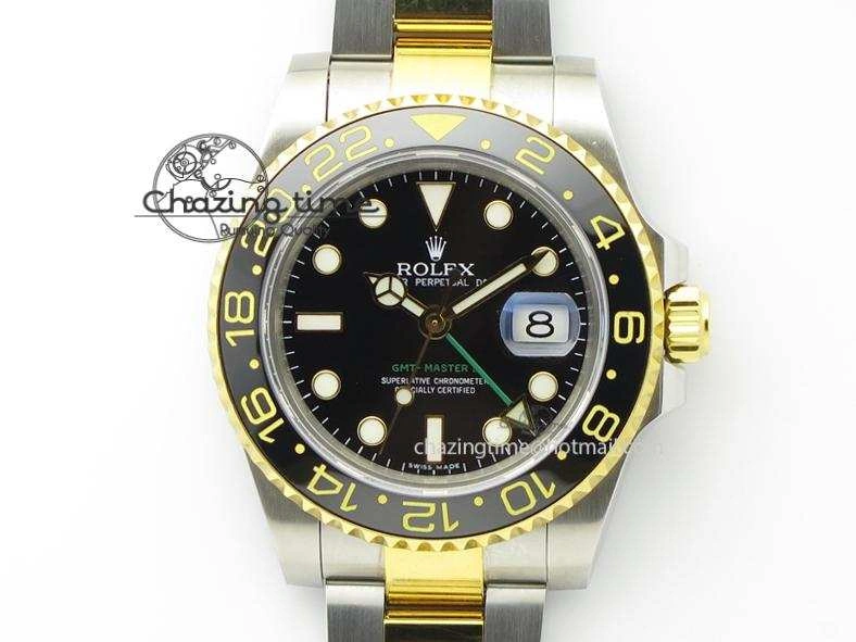 GMT-Master II 116713 LN Bp-Maker Best Edition YG Wrapped Bezel Black Dial On SS YG Bracelet ETA2836