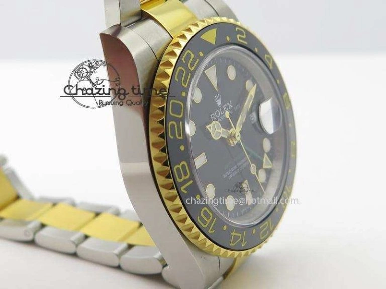 GMT-Master II 116713 LN Bp-Maker Best Edition YG Wrapped Bezel Black Dial On SS YG Bracelet ETA2836