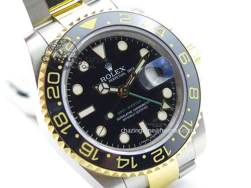 GMT-Master II 116713 LN Bp-Maker Best Edition YG Wrapped Bezel Black Dial On SS YG Bracelet ETA2836