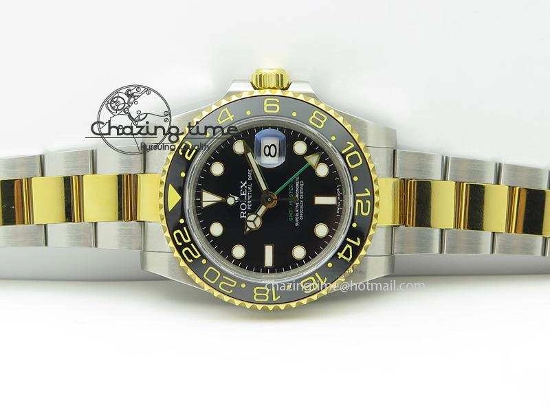 GMT-Master II 116713 LN Bp-Maker Best Edition YG Wrapped Bezel Black Dial On SS YG Bracelet ETA2836