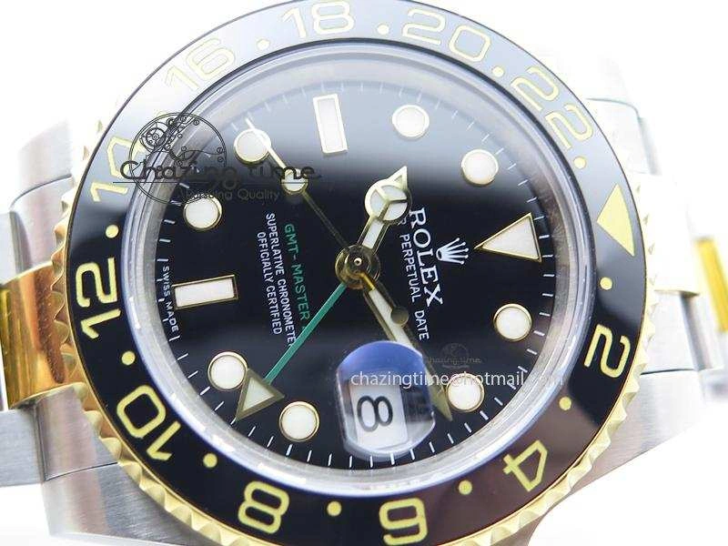 GMT-Master II 116713 LN Bp-Maker Best Edition YG Wrapped Bezel Black Dial On SS YG Bracelet ETA2836
