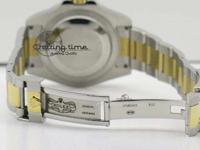GMT-Master II 116713 LN Noob 1:1 Best Edition YG Wrapped Bezel Black Dial On SS YG Bracelet A2836