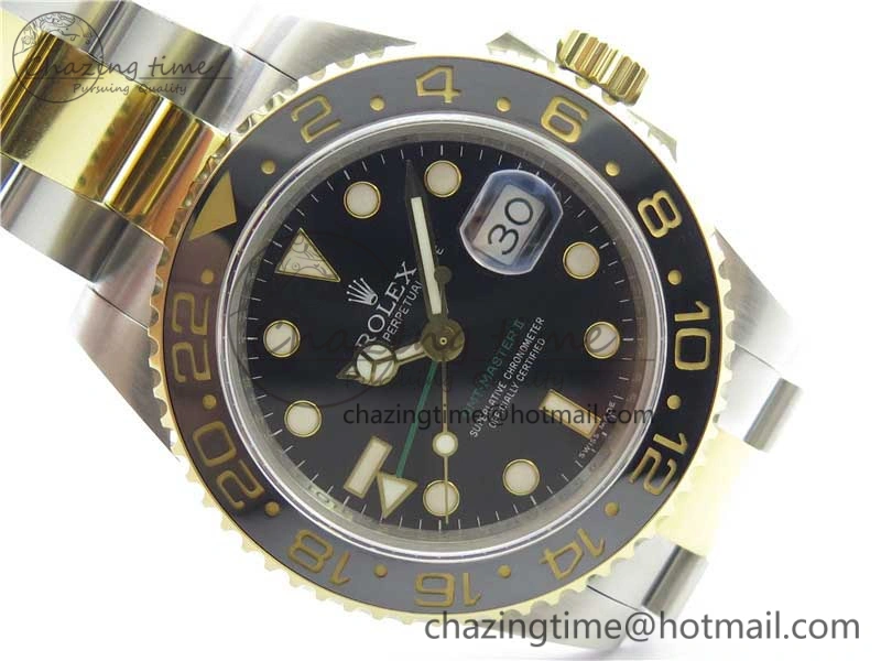 GMT-Master II 116713 LN YG Wrapped 904L Steel GMF 1:1 Best Edition A3186 (Correct Hand Stack)