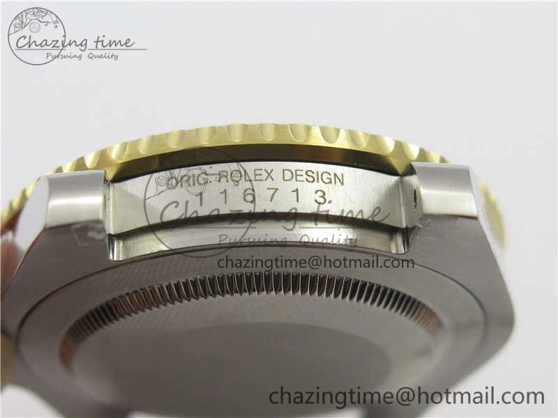 GMT-Master II 116713 LN YG Wrapped 904L Steel GMF 1:1 Best Edition A3186 (Correct Hand Stack)