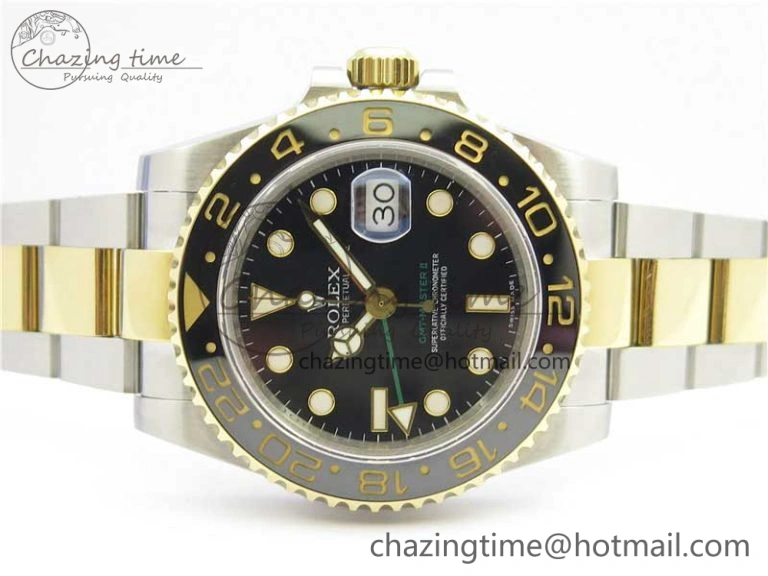 GMT-Master II 116713 LN YG Wrapped 904L Steel GMF 1:1 Best Edition A3186 (Correct Hand Stack)