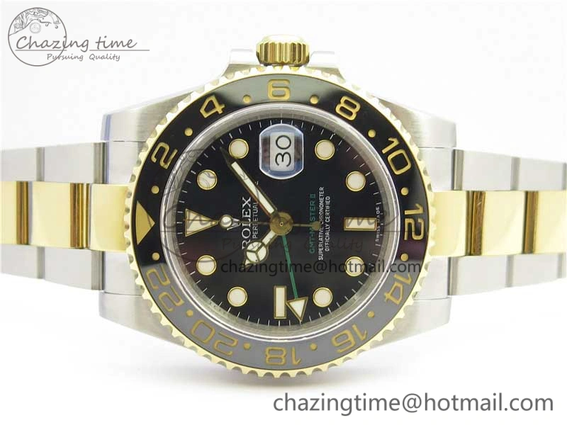 GMT-Master II 116713 LN YG Wrapped 904L Steel GMF 1:1 Best Edition A3186 (Correct Hand Stack)