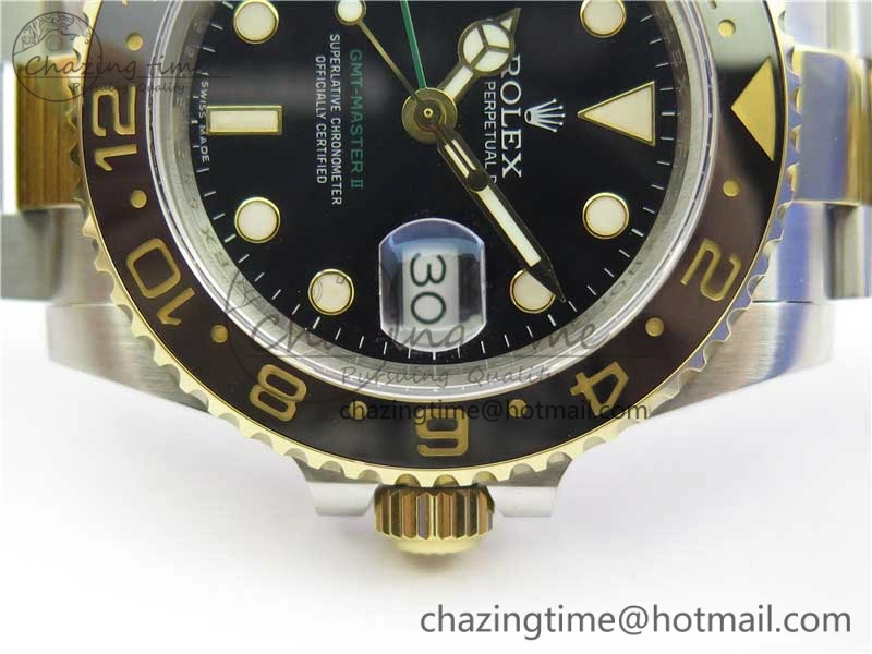 GMT-Master II 116713 LN YG Wrapped 904L Steel GMF 1:1 Best Edition A3186 (Correct Hand Stack)