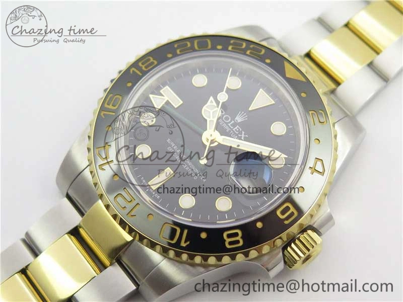 GMT-Master II 116713 LN YG Wrapped 904L Steel GMF 1:1 Best Edition A3186 (Correct Hand Stack)