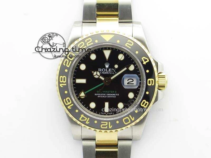 GMT-Master II 116713LN SS YG Bp-Maker Black Dial Ceramic Bezel On SS YG Bracelet A3186