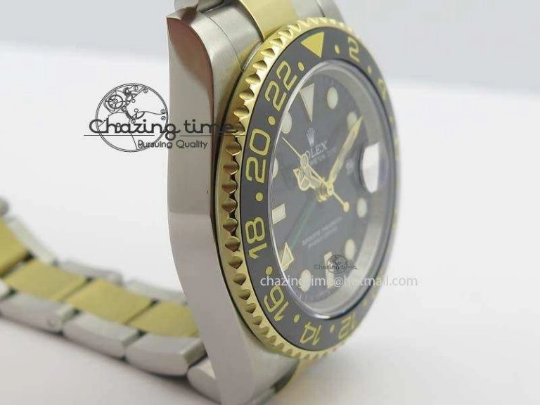 GMT-Master II 116713LN SS YG Bp-Maker Black Dial Ceramic Bezel On SS YG Bracelet A3186