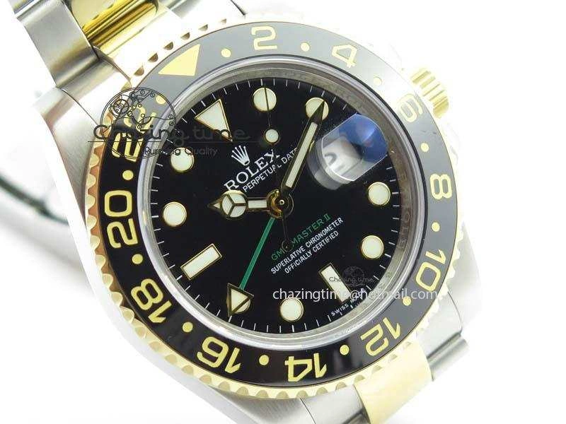 GMT-Master II 116713LN SS YG Bp-Maker Black Dial Ceramic Bezel On SS YG Bracelet A3186